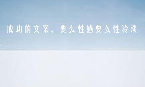 成功的文案，要么性感要么性冷淡